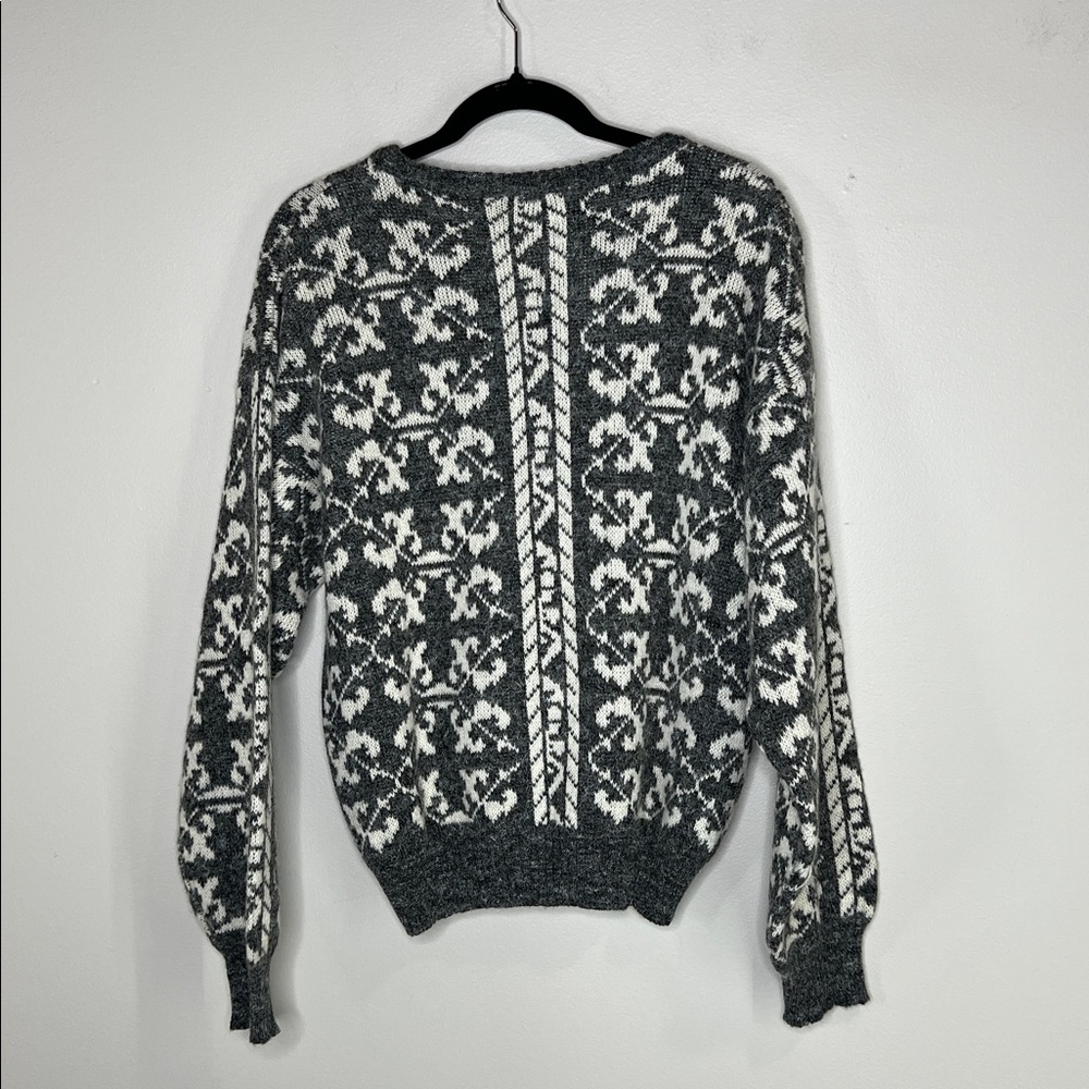 Vintage Colore Made in Italy Wool Blend Gray and White sweater - Picture 10 of 11